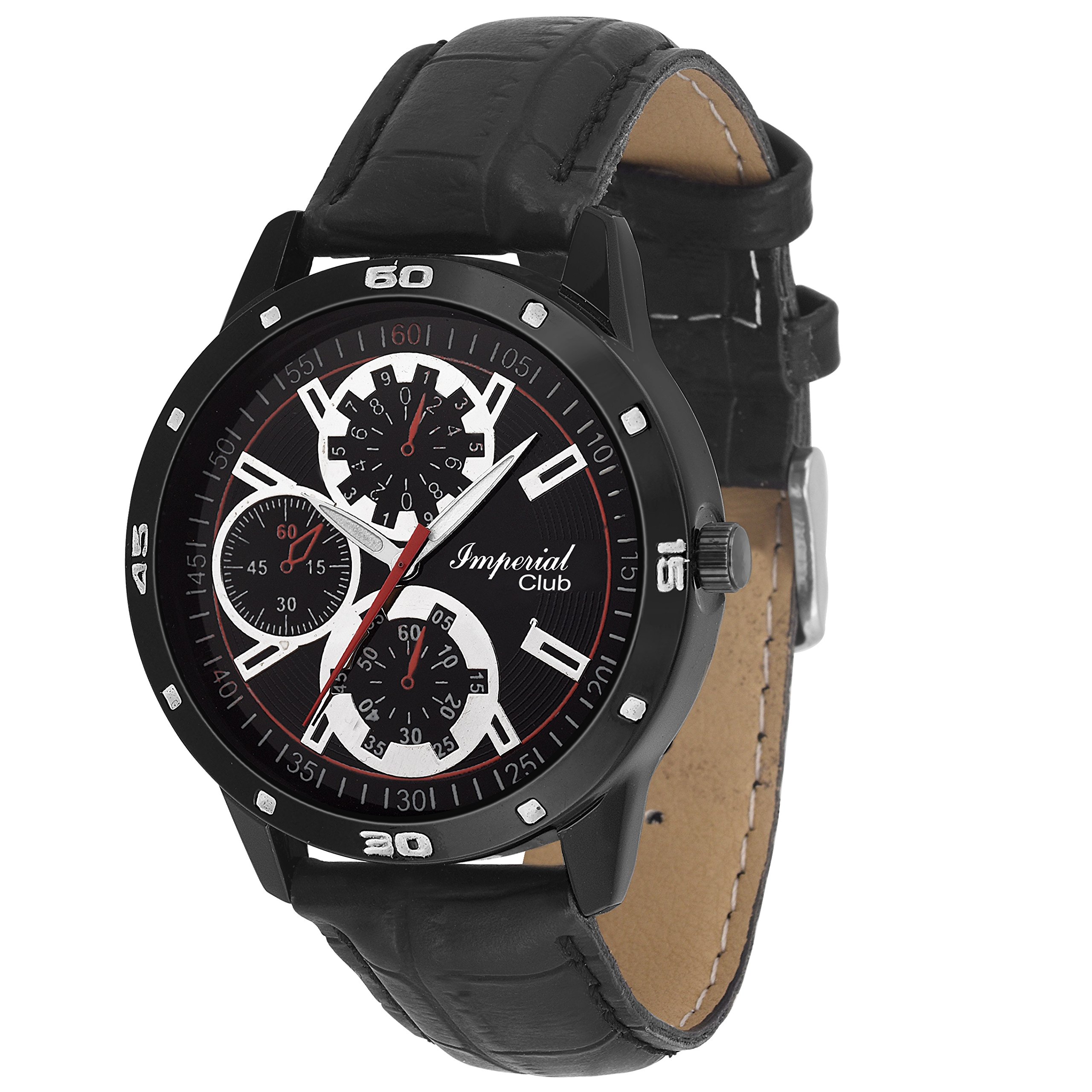 Imperial Club Mens All Age Favourite Chrono-World Look Authentic Rugged Black Croco Strapped Analog Watch (wtm-018) (B01MT5CG3D) Amazon Price History, Amazon Price Tracker