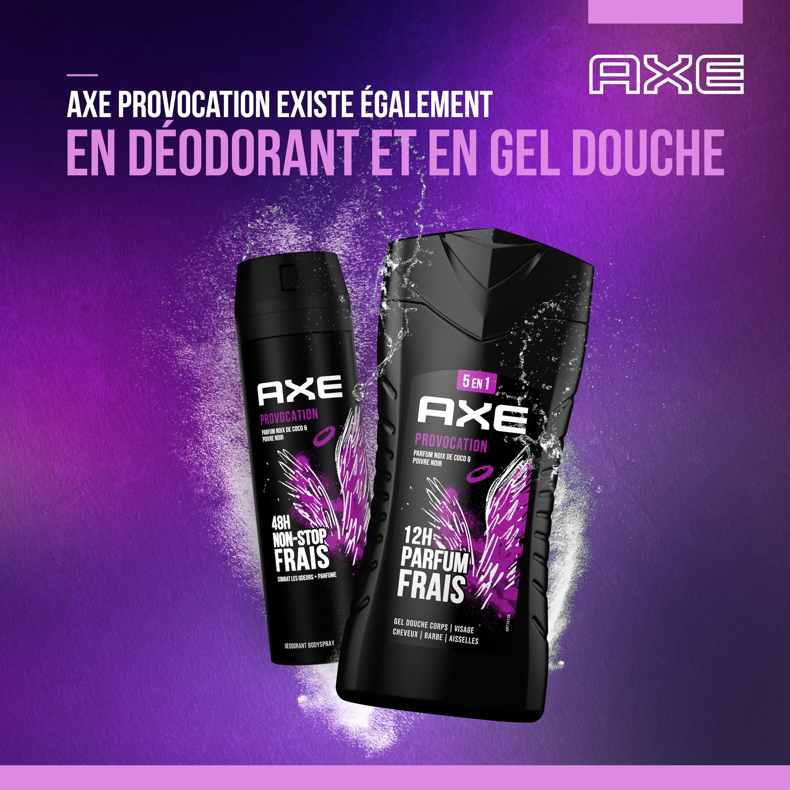 AXE - Eau de Toilette Provocation – Wirksamkeit und Frische 24 Stunden – verführerischer Duft mit exotischen Kokos- und orientalischen Amber – 100 ml (Packung mit 5)
