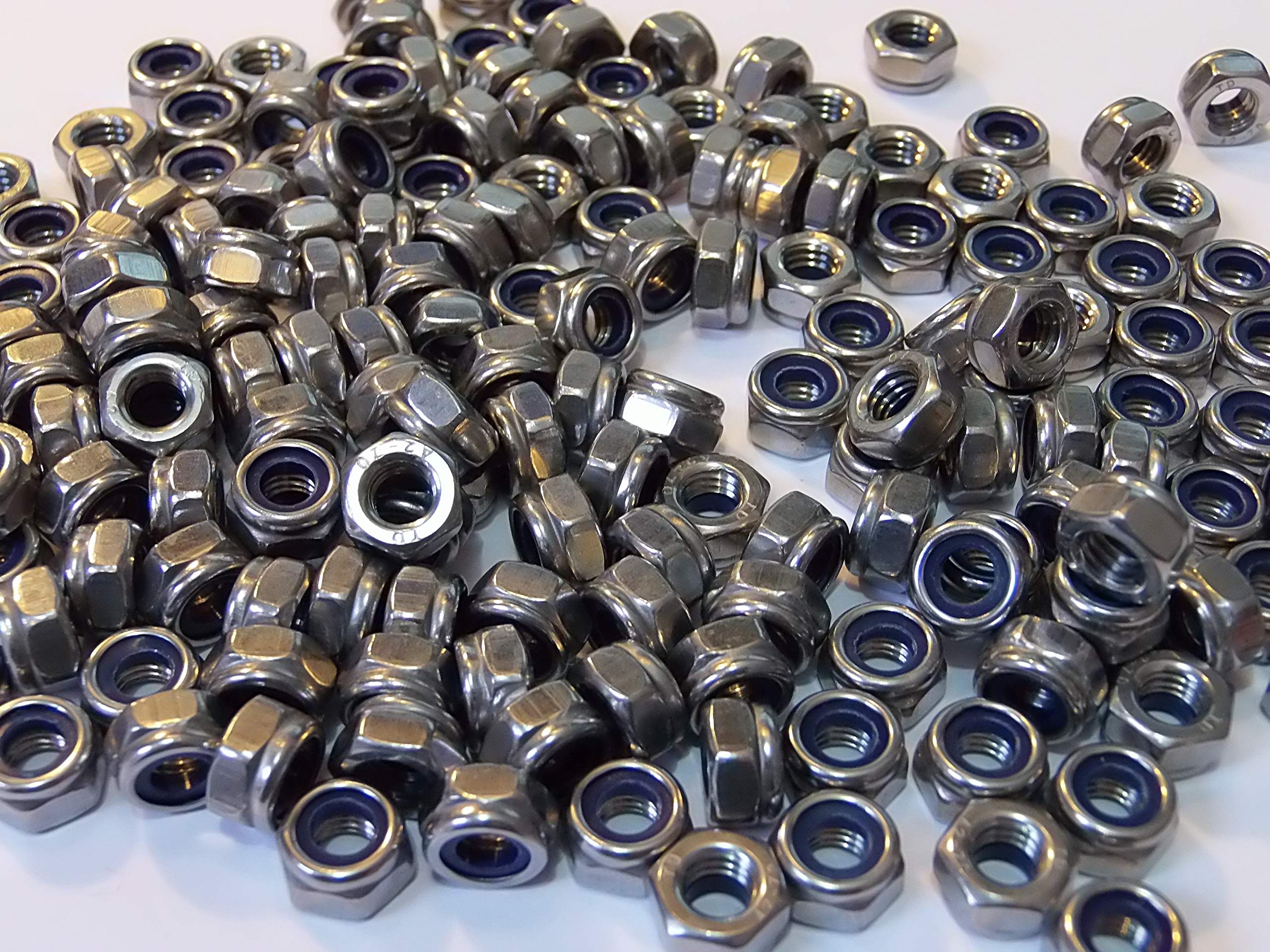 M5 STAINLESS STEEL A2 NYLOCK NUTS (m5 nyloc) (5mm SELF LOCKING NUTS 35 PACK)