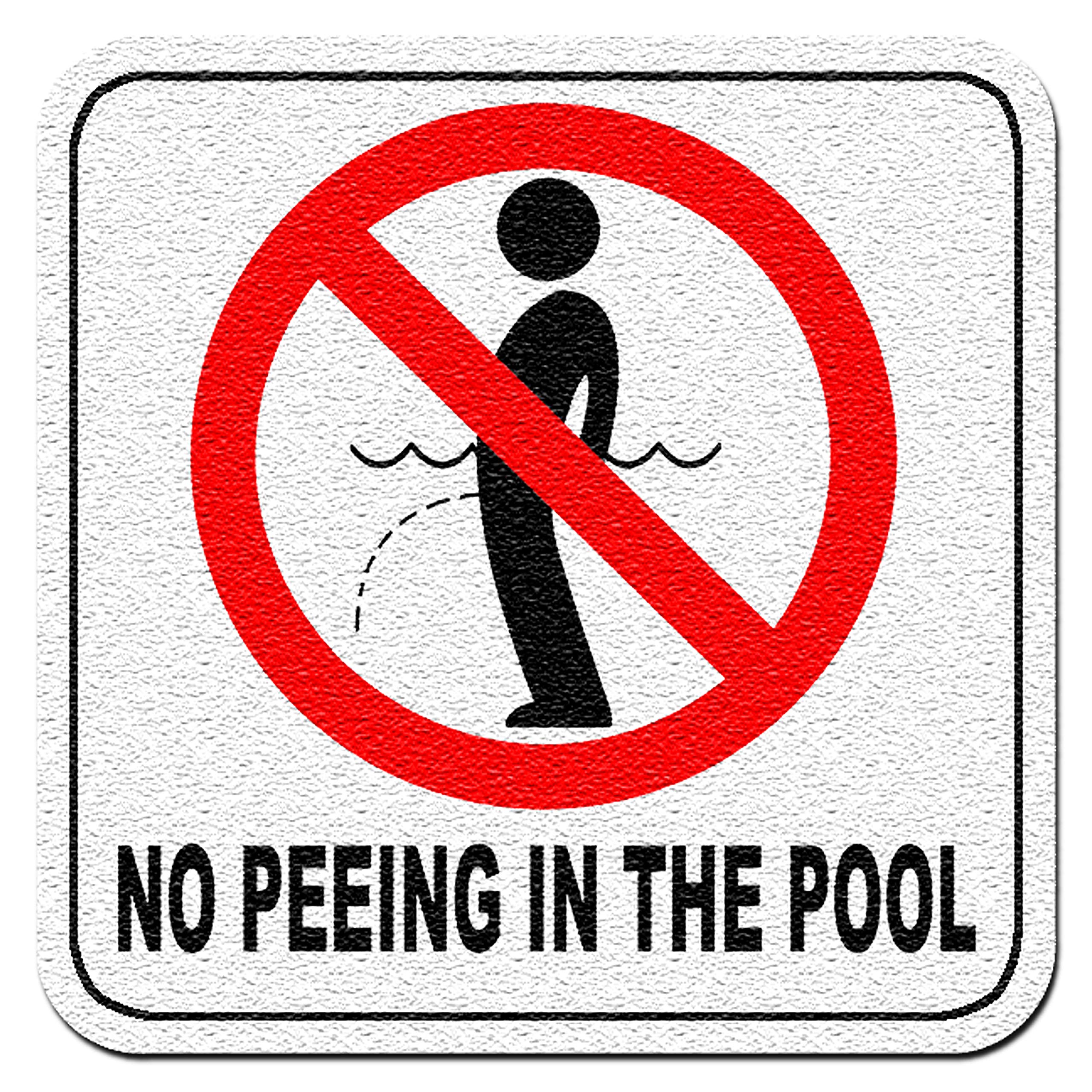Aquatic Custom Tile Vinyl Depth Marker Decal No Peeing In Pool -Adhesive Swimming Pool Depth Marker Sticker - 6 In x 6 In with 4 Inch Lettering