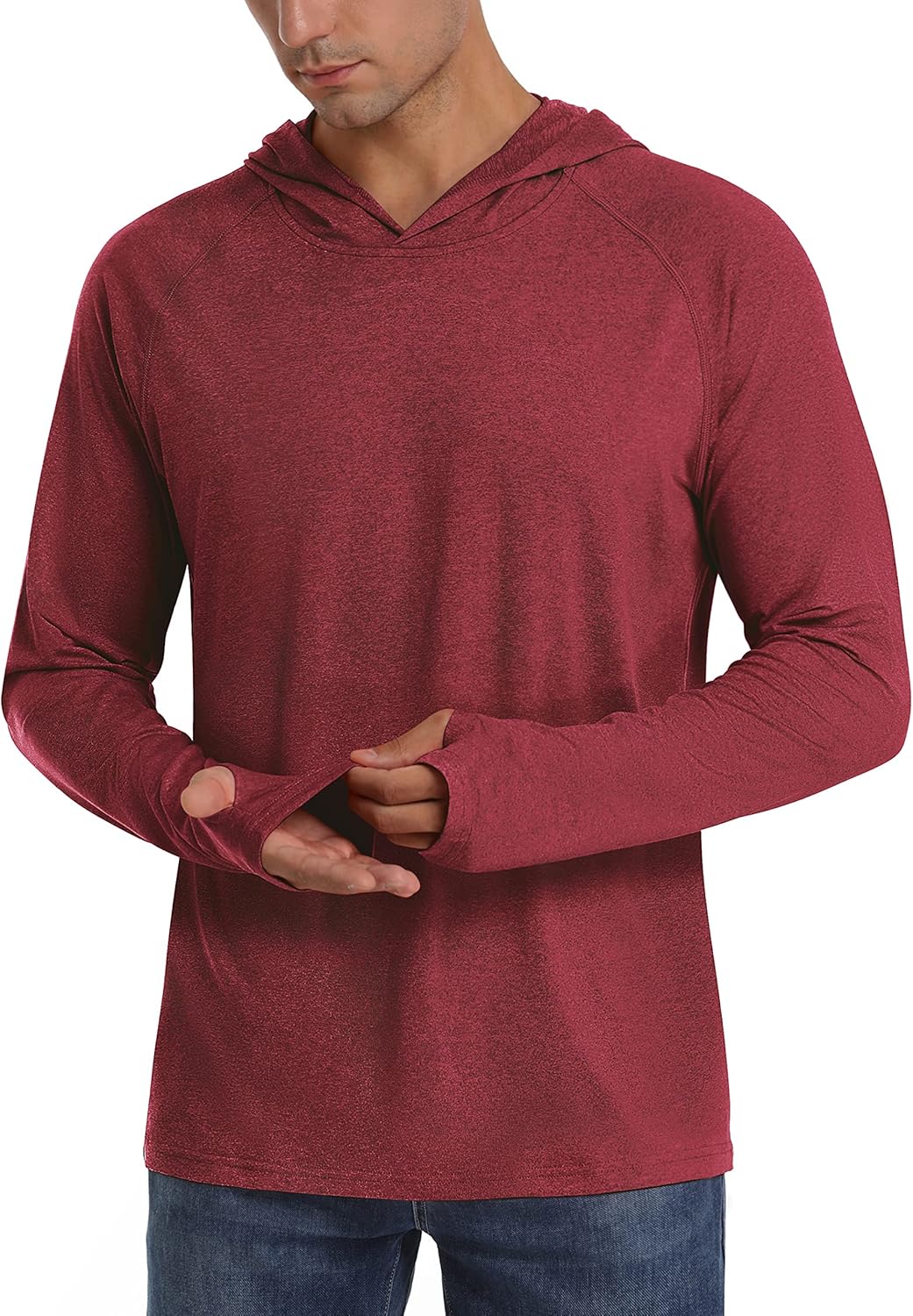 TACVASEN Men's Hiking Shirts UPF 50+ Lightweight Breathable Fishing Shirt, Wine Red, XL