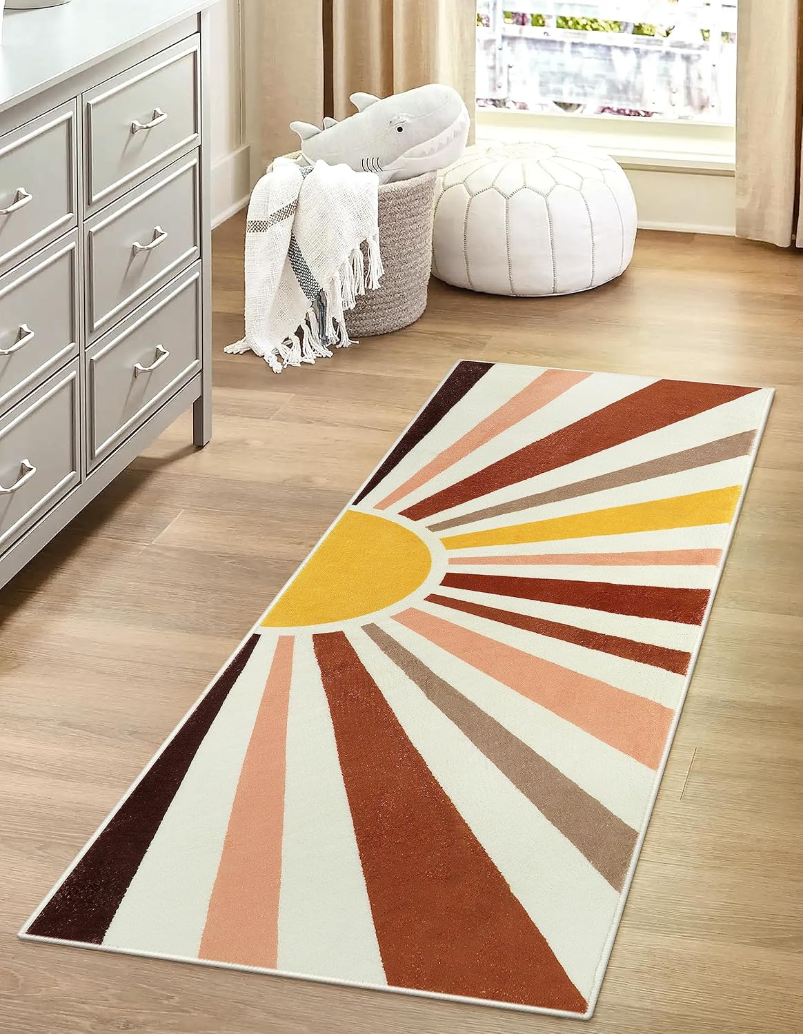 Lukinbox Washable Runner Rug 2x6 Boho Sun NonSlip Extra