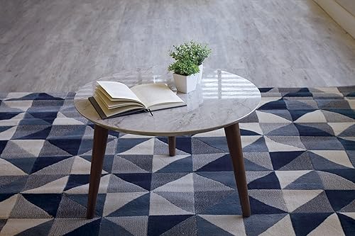 Miniatura 2 de Manhattan Comfort Moore - Mesa auxiliar redonda de madera maciza de 24 pulgadas, color blanco brillante