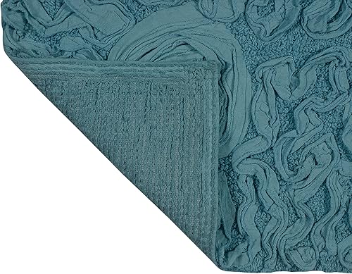 Miniatura 8 de Home Weavers Bell Flower Collection - Tapetes de baño copetudos 100 % algodón, extrasuaves y absorbentes, antideslizantes, lavables a máquina,