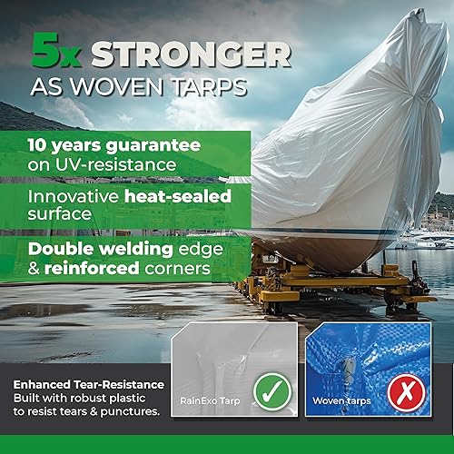 Miniatura 10 de Bio Green RX-150-10 x 15 GB Rainexo impermeable 10 x 15  Lona multiusos resistente  Lona de película laminada cruzada multicapa  Ideal para