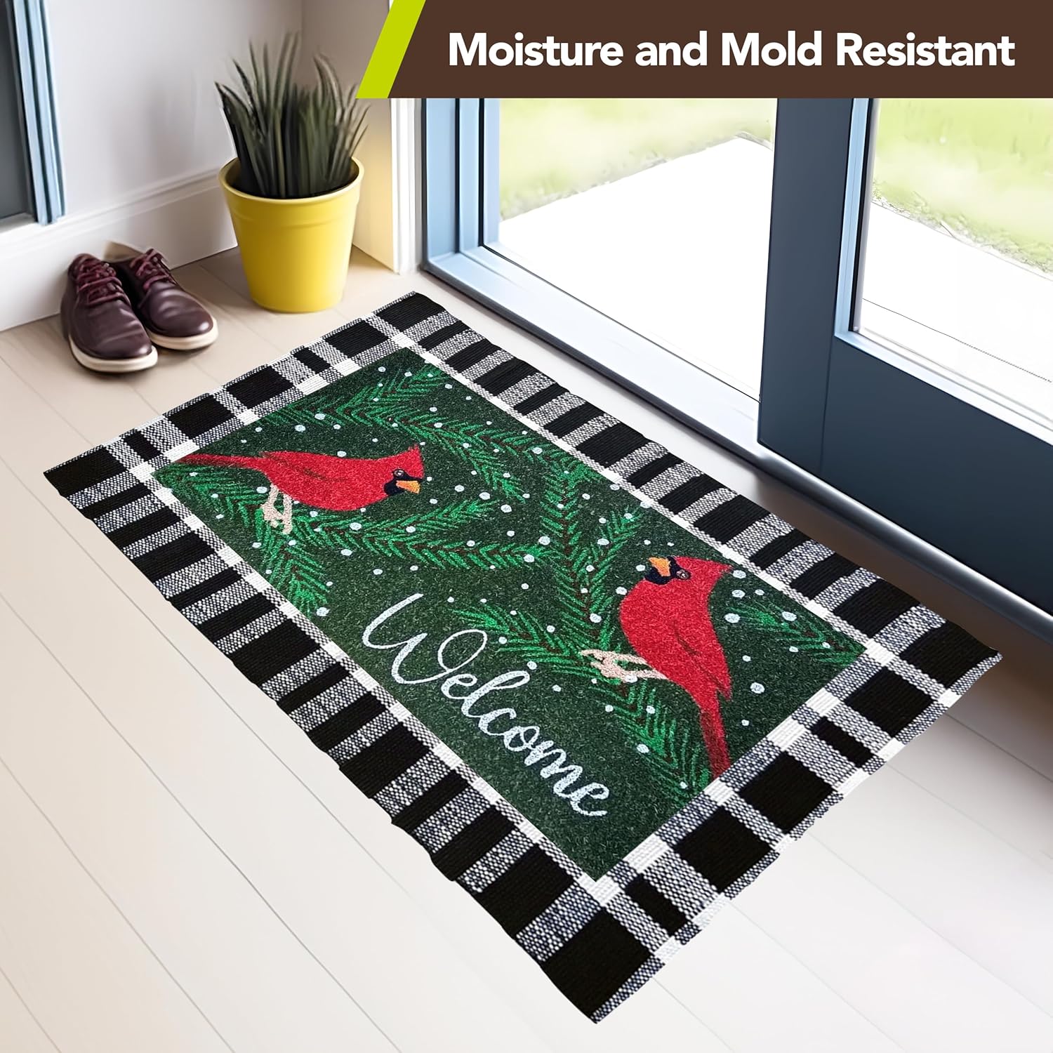Briarwood Lane Cardinals in Snow Coir Doormat