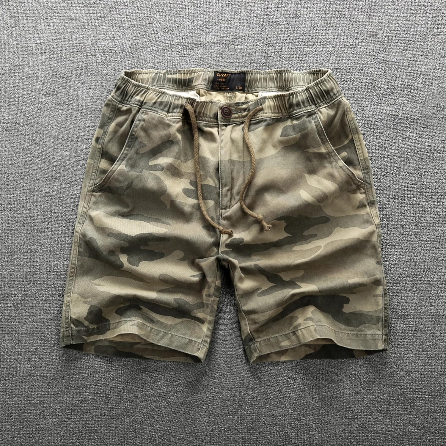 Men Summer Straight Overalls Shorts Sports Casual Five Point Pants Multi Pocket Lightweight Cargo Short Pants