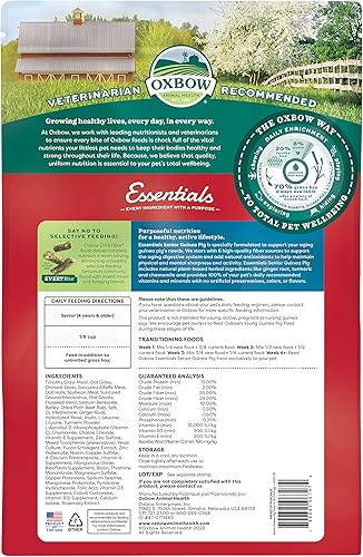 Miniatura 2 de Oxbow Essentials - Alimento para conejillo de indias senior, fabricado con alfalfa Oxbow para conejillo de indias, pellets de alimentos para