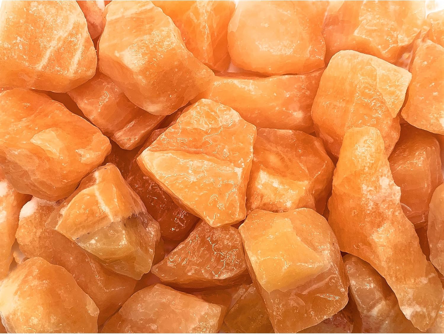 Fantasia Materials: 6 lbs Large Premium Grade Orange Calcite Rough Stones from Mexico – 1.75” to 2.75” Average