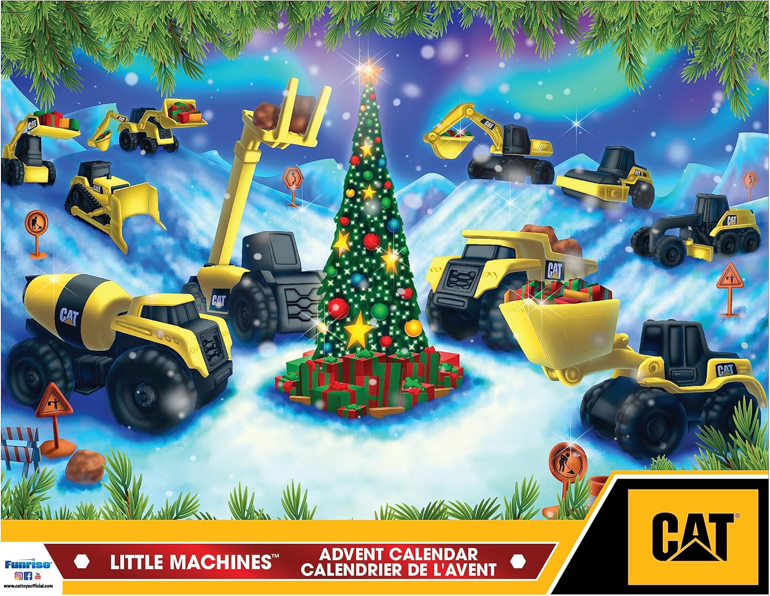 CAT Construction Toys CAT Little Machines Advent Calendar | 24 Tiny Vehicles, Play Mat & Diecast Dump Truck | Ages 3+