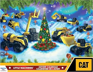 CAT Construction Toy Little Machine Advent Calendar 24 Small Vehicles Play Mat Diecast Dump Truck for Ages 3+