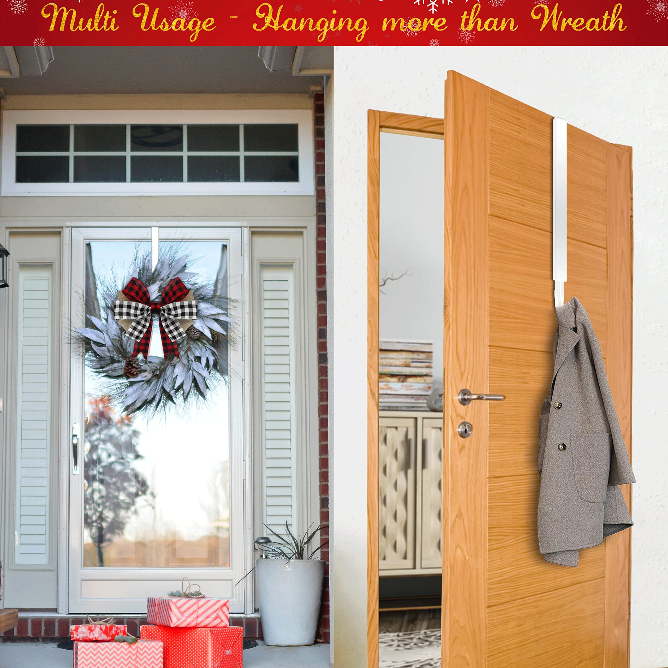 Ganchos Para Colgar Sobre La Puerta, Ganchos Para Colgar La Puerta Del Bano Toallero Con 6 Ganchos Para Colgar La Capa Accesorios Practicos Para El Bano Colgador De Puerta De Metal Para La Parte Tr