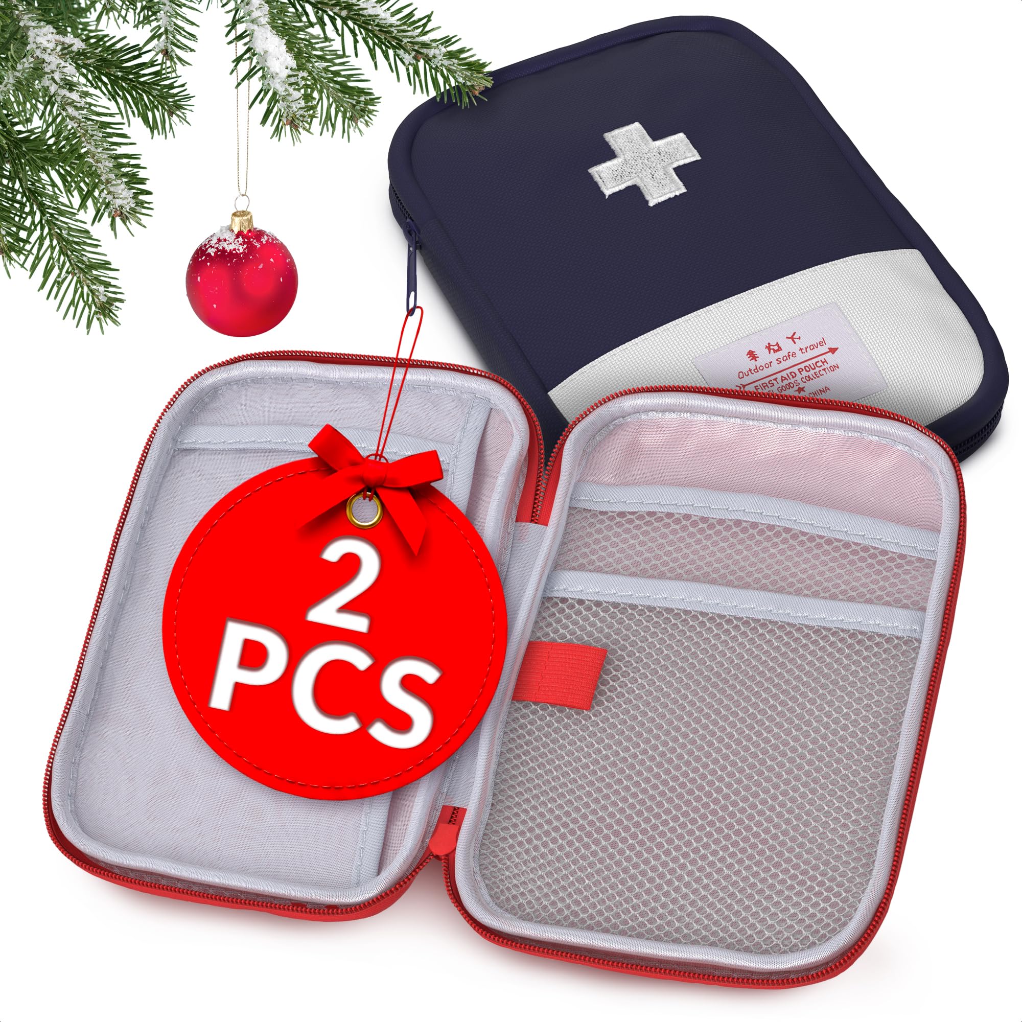 HUELE 2-Pack Empty First Aid Pouch Bag for Camping Travel-7.1x5.1 inch