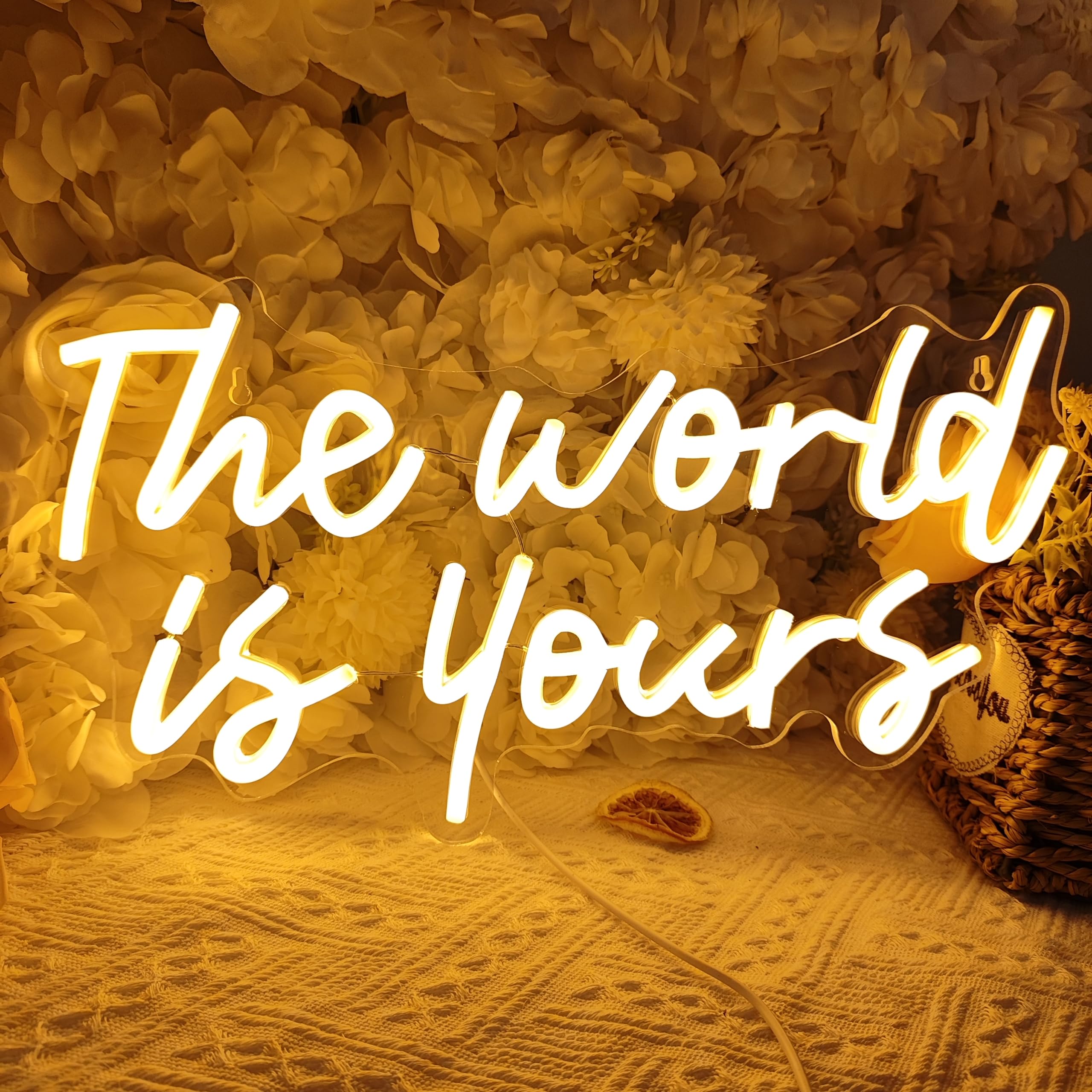 SYLHOME The World Is Yours Led Neon Light Sign Bedroom Kids Room Wall Decor — image 1
