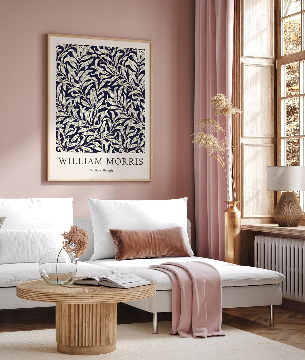 Poster Master Vintage William Morris Poster - Retro Willow Bough Print - Floral Art - Watercolor Illustration - Monochrome Print - Aesthetic Piece - Living Room Decor - 8x10 UNFRAMED Wall Décor