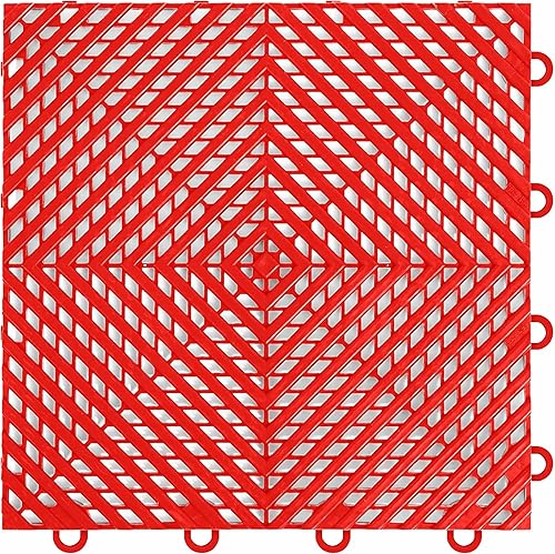 FlooringInc's Nitro - Azulejos de suelo de garaje ensamblables de 12 x 12 pulgadas, tapete de plástico entrelazado antideslizante, organización