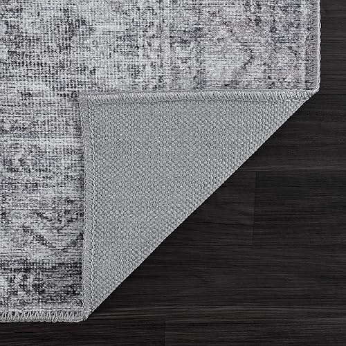 Miniatura 8 de Bloom Rugs Alfombra lavable de 3 x 5 pies, color marfilgris plateado, alfombra tradicional para sala de estar, dormitorio, comedor y cocina, tamaño