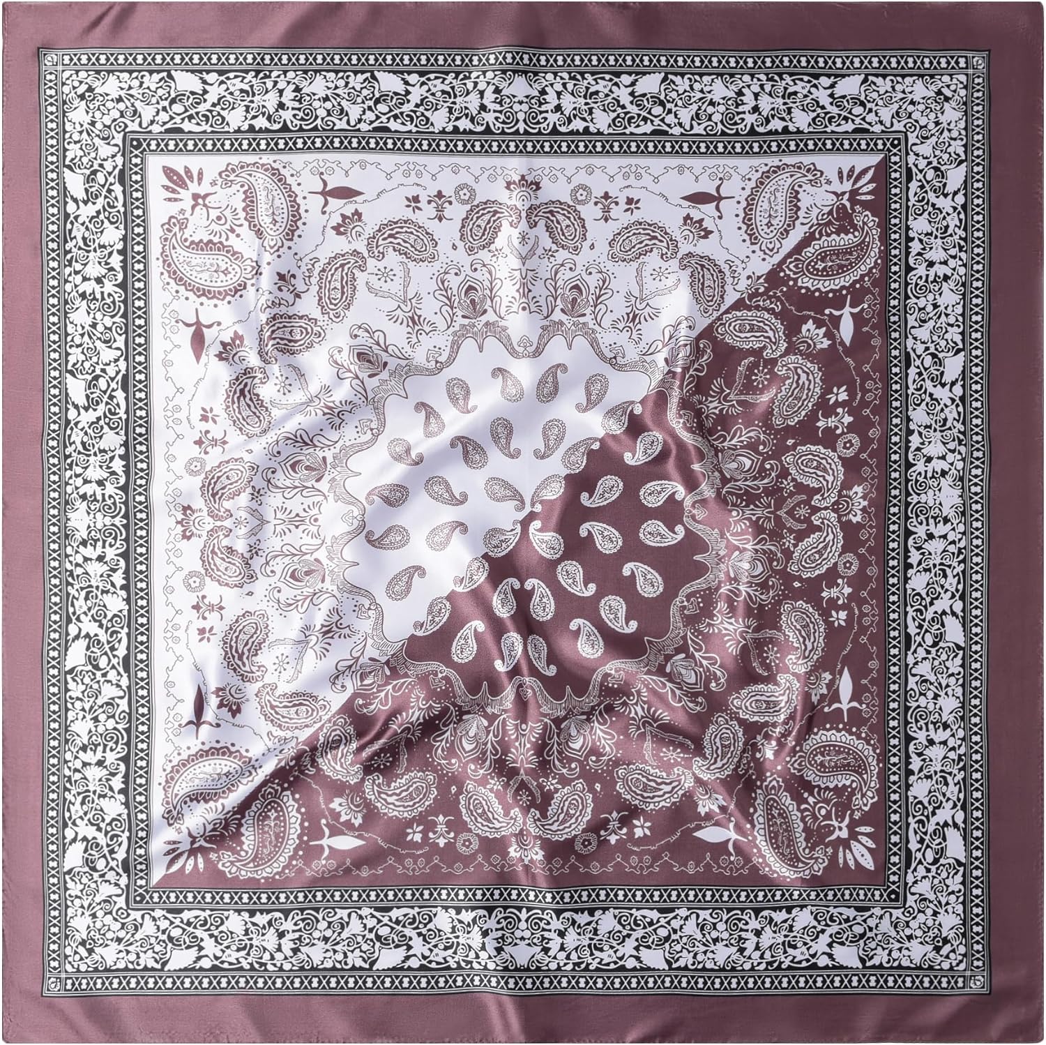 35" Men's Silk Cowboy Scarf - Oversized Western Bandana Neckwear, Large Square Scarf with Gift Packaging - Image 2