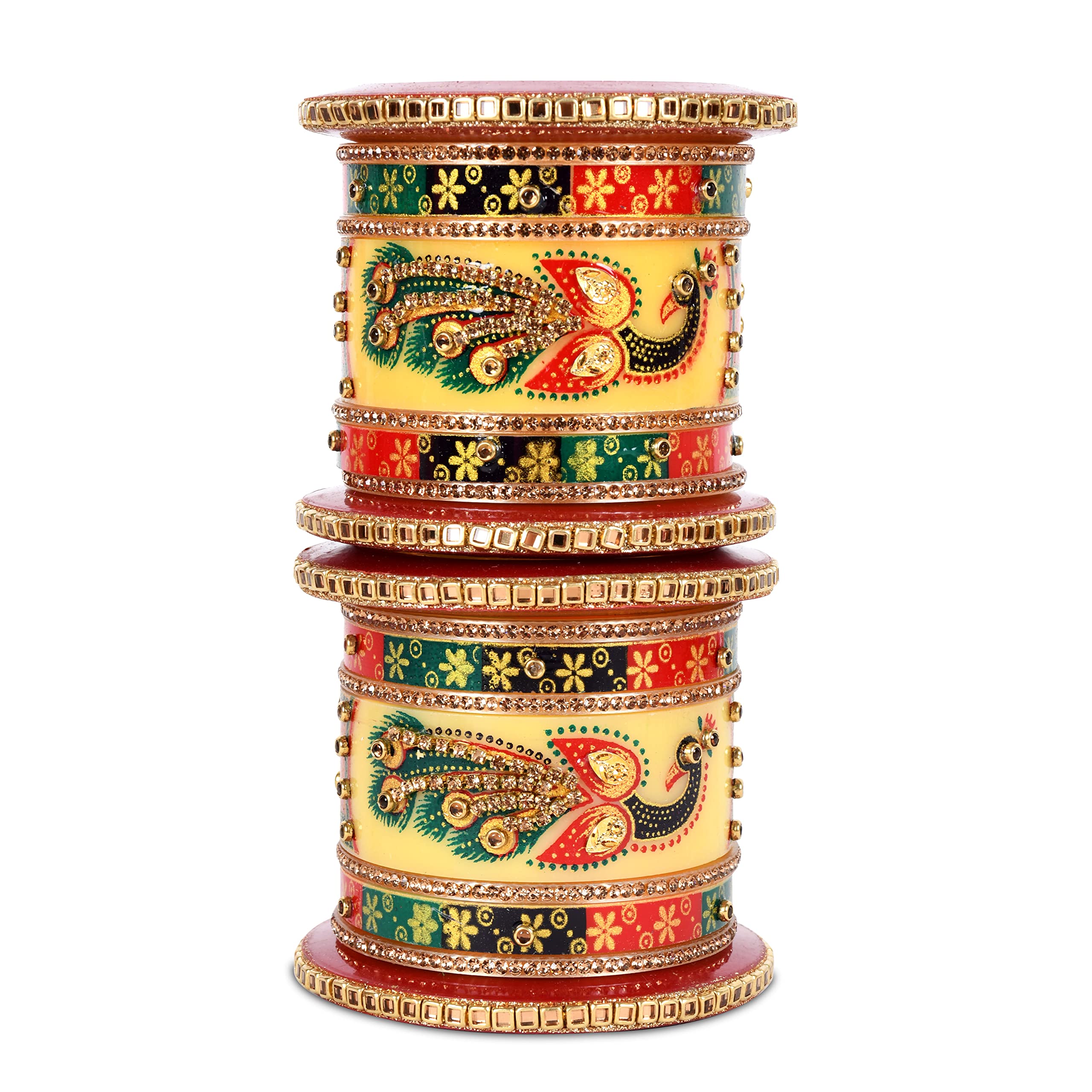 BRIDAL GARNISH Womens Fashion Designer Stone Base Glittery Design Embroidery Rajasthani Bangle (Peacock, 2.4) (B0B7S3LVV5) Amazon Price History, Amazon Price Tracker