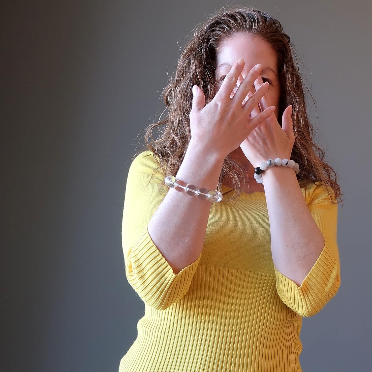 Satin Crystals Clear Quartz Bracelet Visions of Brightness