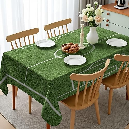 Miniatura 2 de Ambesonne Mantel para habitación de adolescentes, diseño de césped de campo de fútbol, estadio, campeón, área deportiva, comedor, cocina,