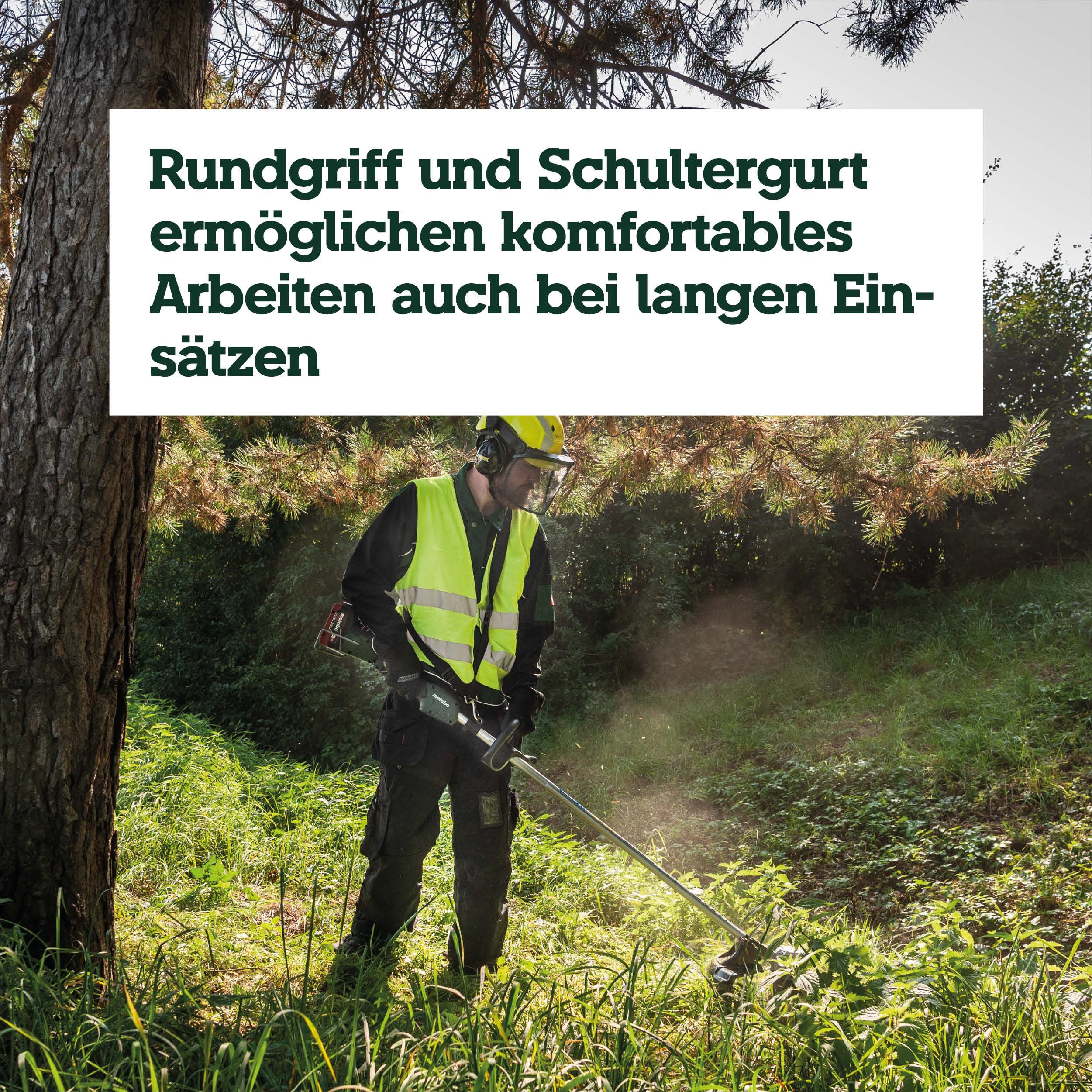 metabo Akku-Freischneider FSD 36-18 LTX BL 40, Trimmer, Rasenpflege | Bürstenloser Motorsense Kantenschneider für den Garten, 40 cm Schnittkreis, ohne Akku, inklusive Gurt und Fadenspule