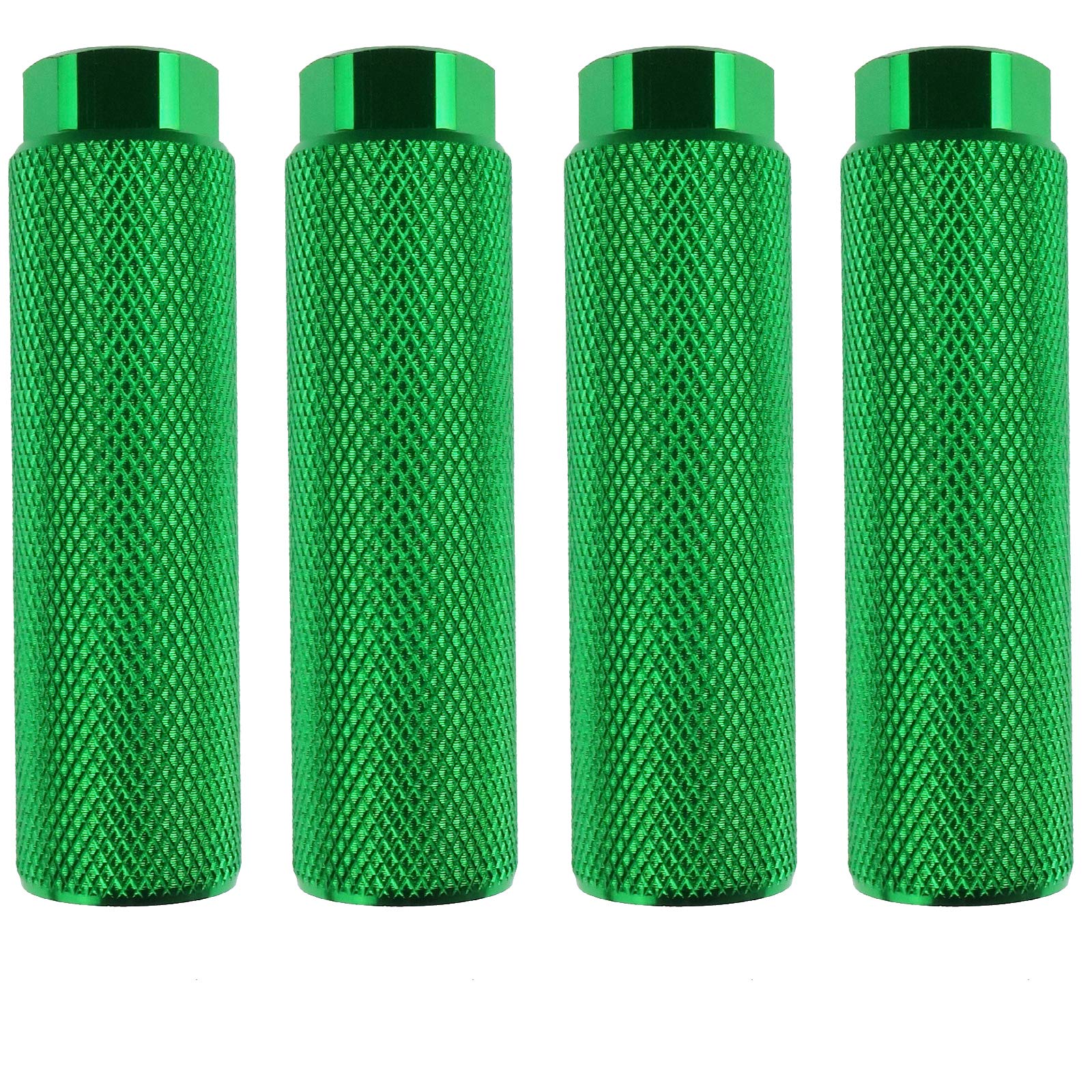 2 Pairs Aluminum Alloy Bike Pegs for Mountain Bike Cycling Rear Stunt Pegs Fit 3/8 inch Axles (Pure Green, 100x28 mm)