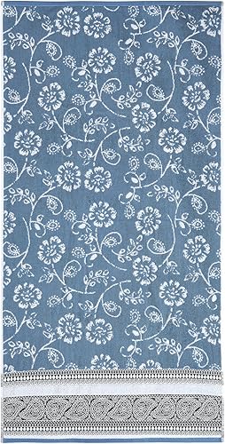 Miniatura 6 de Modern Threads Juego de 6 piezas, 2 toallas de baño, 2 toallas de mano, 2 toallas pequeñas, juego de toallas de hilo jacquard teñido/sólido, azul