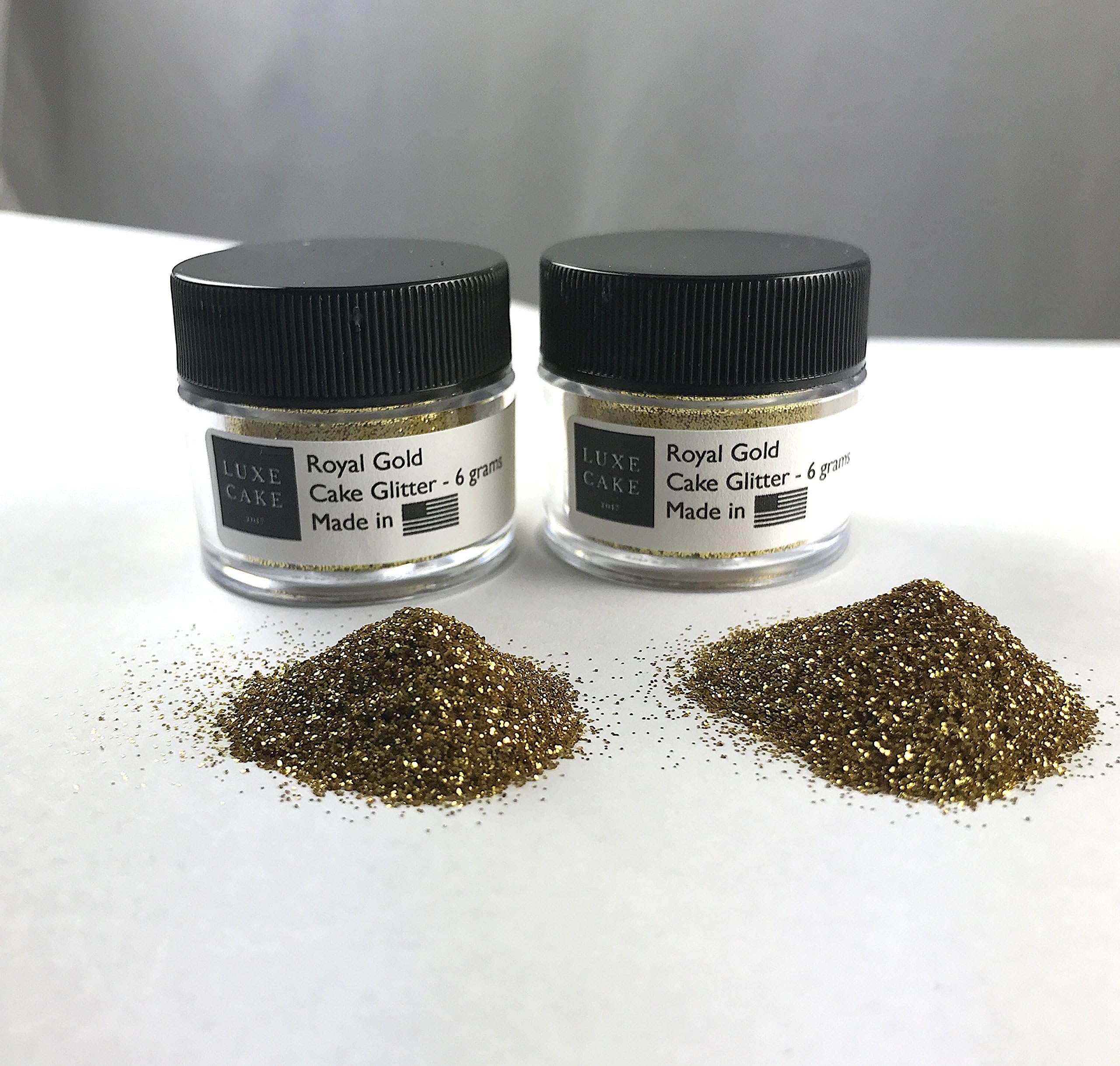 Luxury Cake Glitter, 12 grams, USA Made (Royal Gold (2 pack))