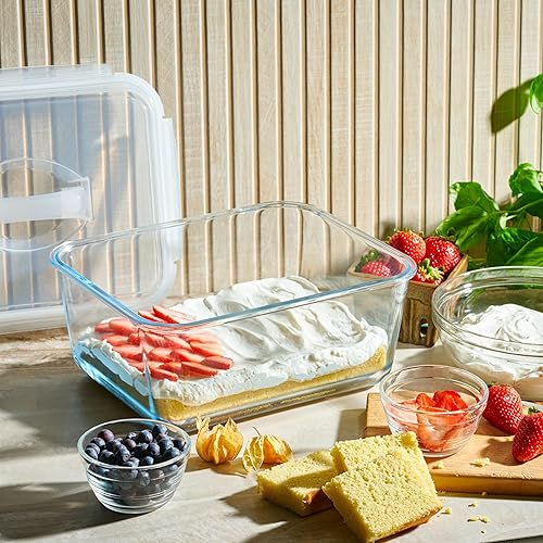 Miniatura 5 de Recipiente de vidrio extra grande para almacenamiento de alimentos con tapa y asa de bloqueo hermético. 28 tazas - Almacenamiento de alimentos para