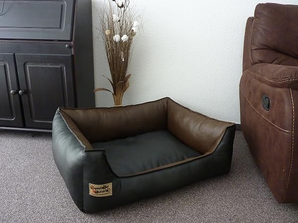 Hundebettenmanufaktur 80 cm X 60 cm Panier de Chien Similpelle Cuir synthétique Noir - 3