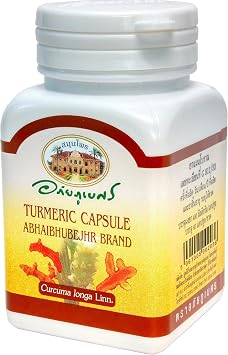 Turmeric Herbal Dietary Supplement, 60 Capsules Curcuma Longa Linn. Imported from Thailand.