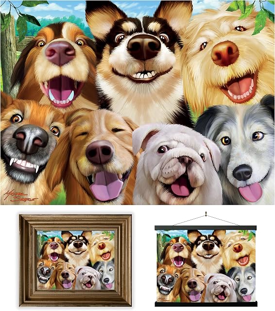 3D LiveLife Lenticular Wall Art Prints - Canine Selfie from Deluxebase. Unframed 3D Dog Poster. A perfect wall filler. Original artwork licensed from renowned artist, Michael Searle