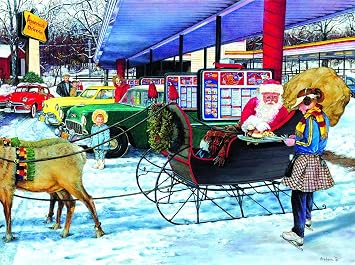 SUNSOUT INC - Pit Stop - 1000 pc Jigsaw Puzzle by Artist Susan Brabeau - Finished Size 20" x 27" Christmas - MPN# 44622