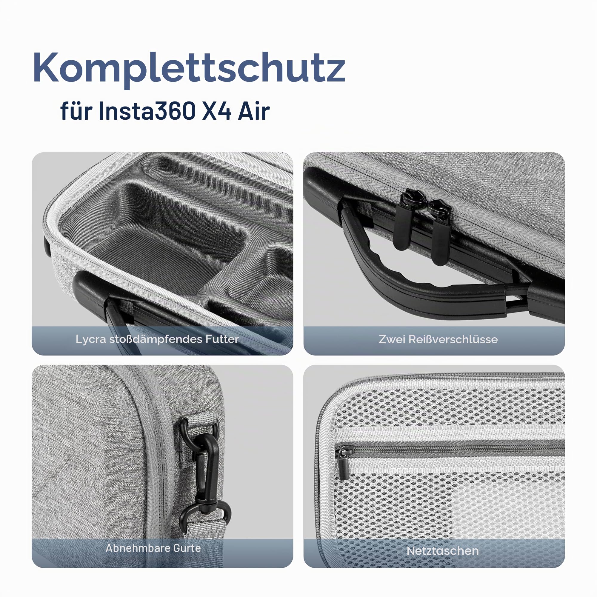X4 Air Tasche Hülle für insta360 x4 Air Objektivschutz Tragetasche Schutzhülle Hartschale Case Reiseschutz mit Karabiner für Insta 360 Zubehör