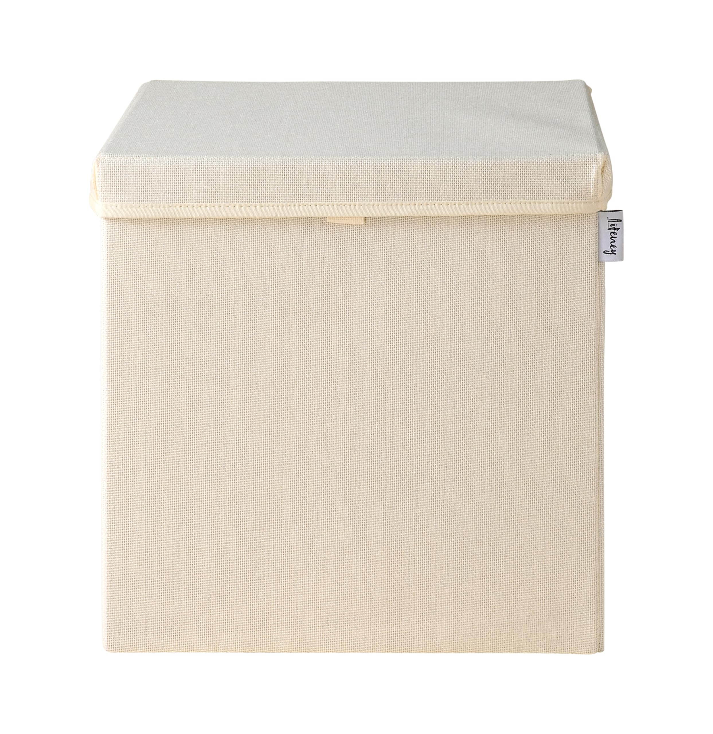 LIFENEY Storage Box with Lid in Beige I Foldable Toy Box Suitable for Cube Shelves I Organiser Box for the Children's Room I Storage Basket Children