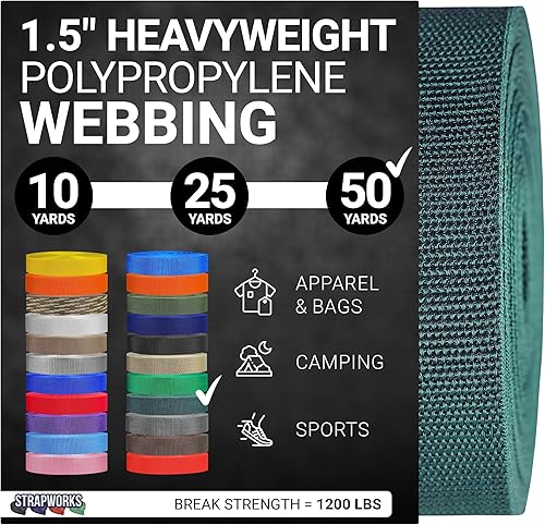 Vista 20 de Strapworks Correa de polipropileno pesado: correas de polietileno resistentes para reparación de equipos de bricolaje al aire libre, 1.5 pulgadas