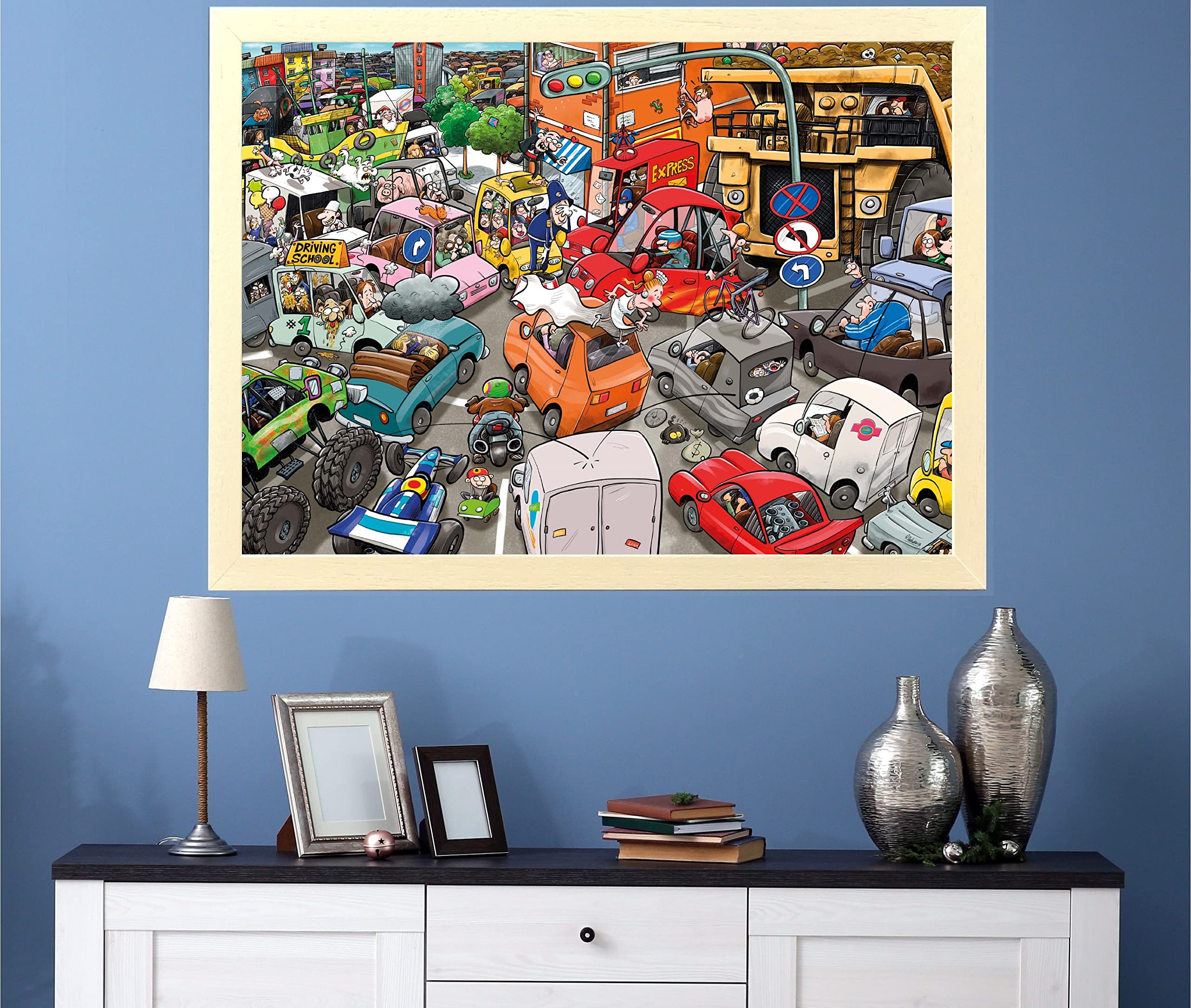 Puzzle Per Adulti 'Caos Alla Fiera Del Villaggio' – 1000 Pezzi – 66x50 Cm – Artista Ricardo Galvao – Prodotto UK