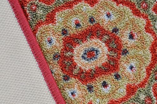 Miniatura 8 de Alfombra de pasillo de tamaño personalizado, diseño de medallón persa oriental rojo, alfombras extralargas para pasillos (36 pulgadas de ancho x