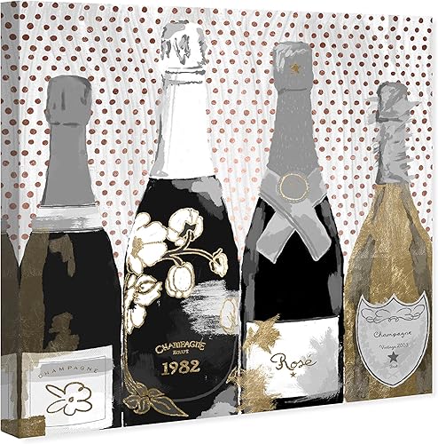 Miniatura 2 de The Oliver Gal Artist Co. Drinks and Spirits - Lienzo decorativo para pared, diseño de rosa con texto en inglés "Pass The Bottle Rose", 24 x 24