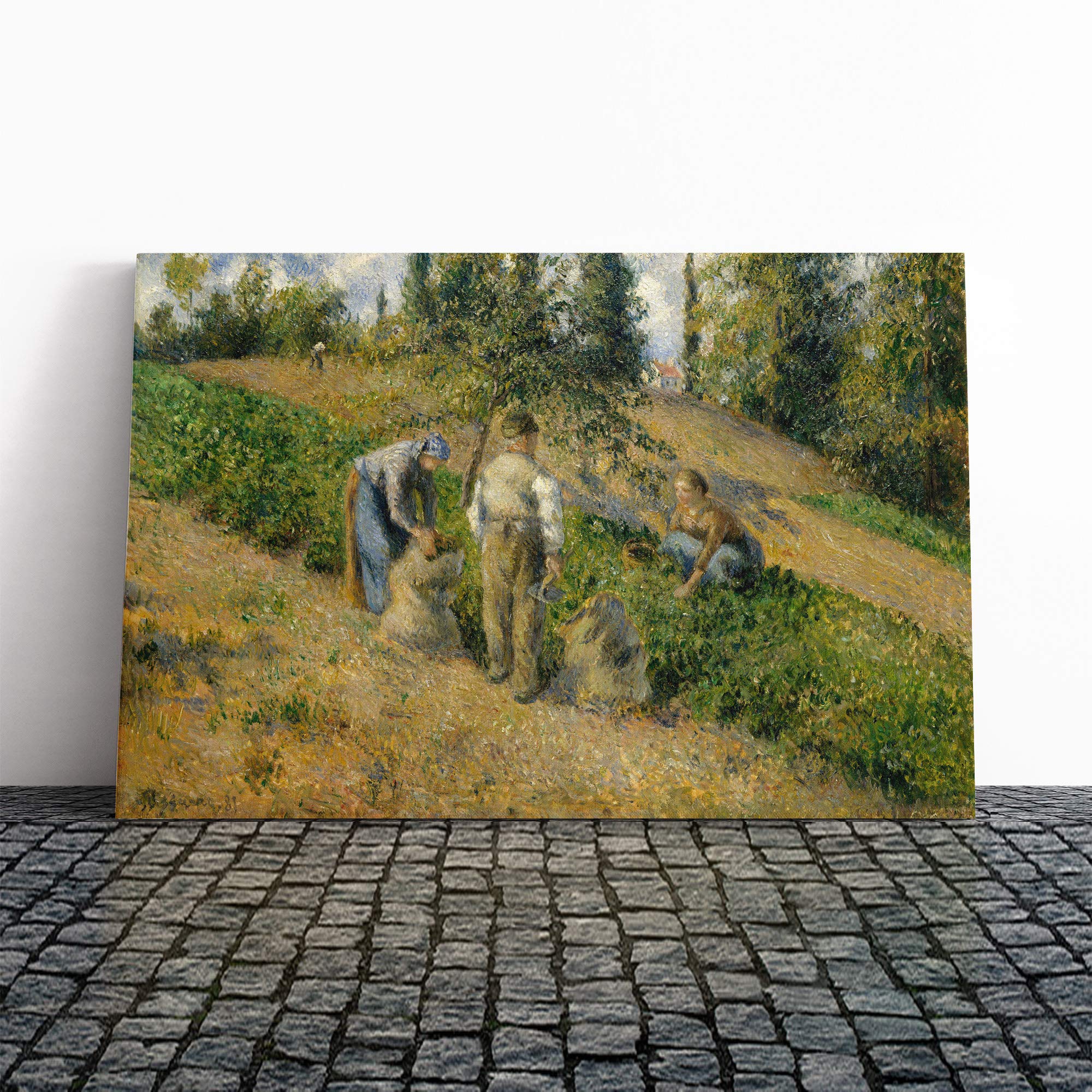 Camille Pissaro The Harvest Canvas Print | Gallery Wrapped 30mm Frame Wall Art | 30x20 inches | Ready to Hang | Modern Picture | Living Room Bedroom Lounge Office