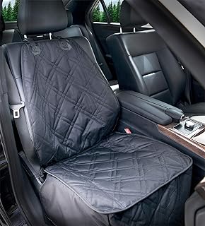 Bulldogology Waterproof Heavy-Duty Front Car Seat Cover for Dogs (Black)