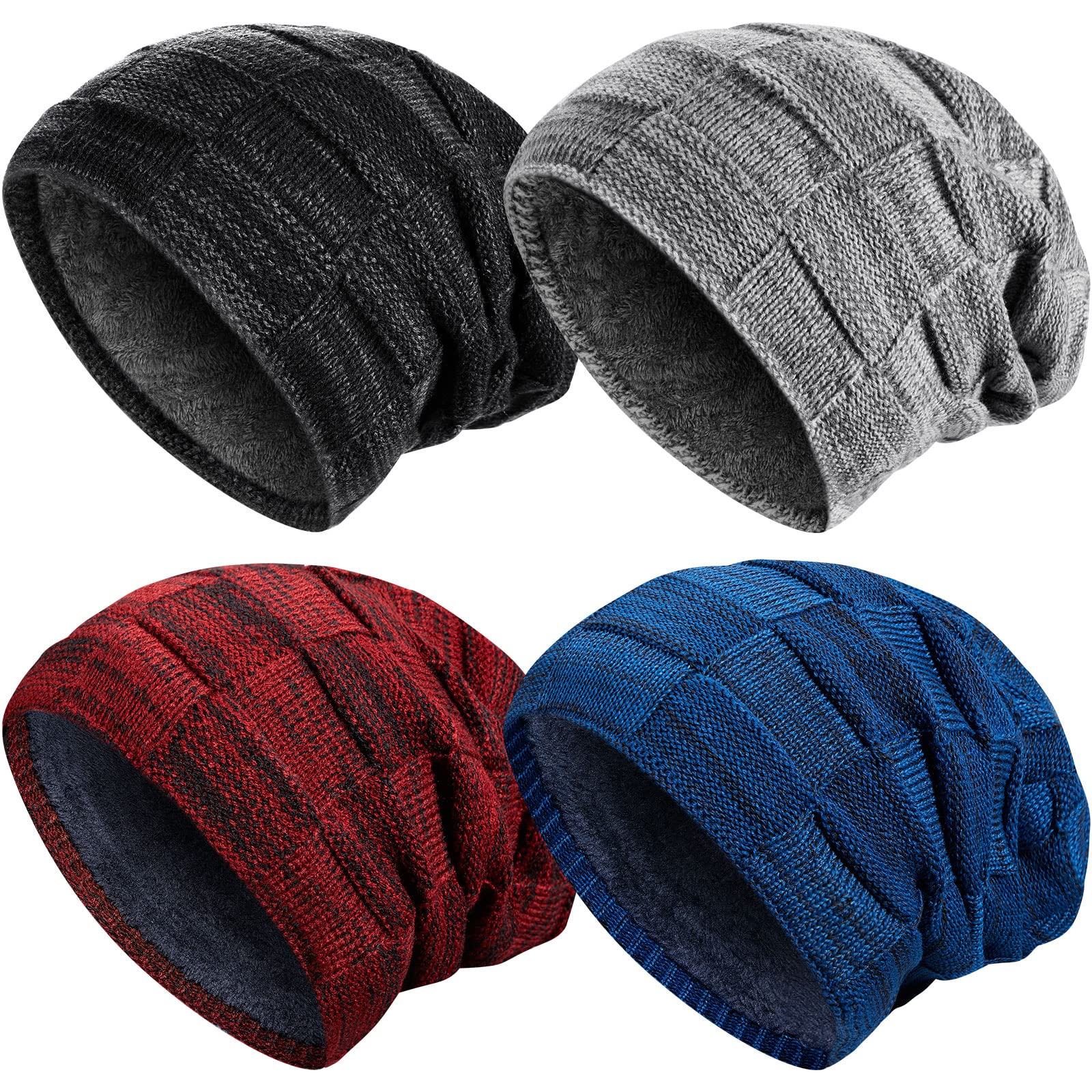 Geyoga 2-Pack Fleece Lined Beanies
