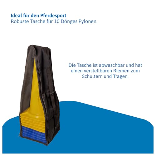 Dönges Tasche für Pylonen (Agility Bodenarbeit Hundesport Outdoortasche Reitsport Reittraining Markierungen) H x B x T: 80 x 30 x 30 cm, Lieferumfang eine Tasche ohne Pylonen