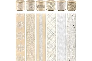 Opulent Champagne Tree Ribbon: Enhance Festive Decor with Exquisite Wired Trim