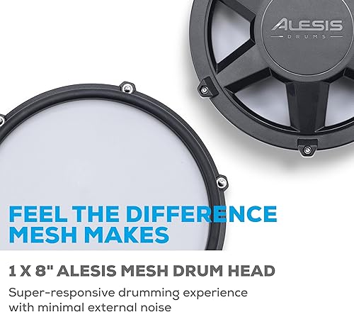 Miniatura 6 de Alesis Nitro Max Kit - Juego de batería eléctrica de 10 piezas con almohadillas de malla silenciosas, caja de doble zona de 10 pulgadas, Bluetooth,