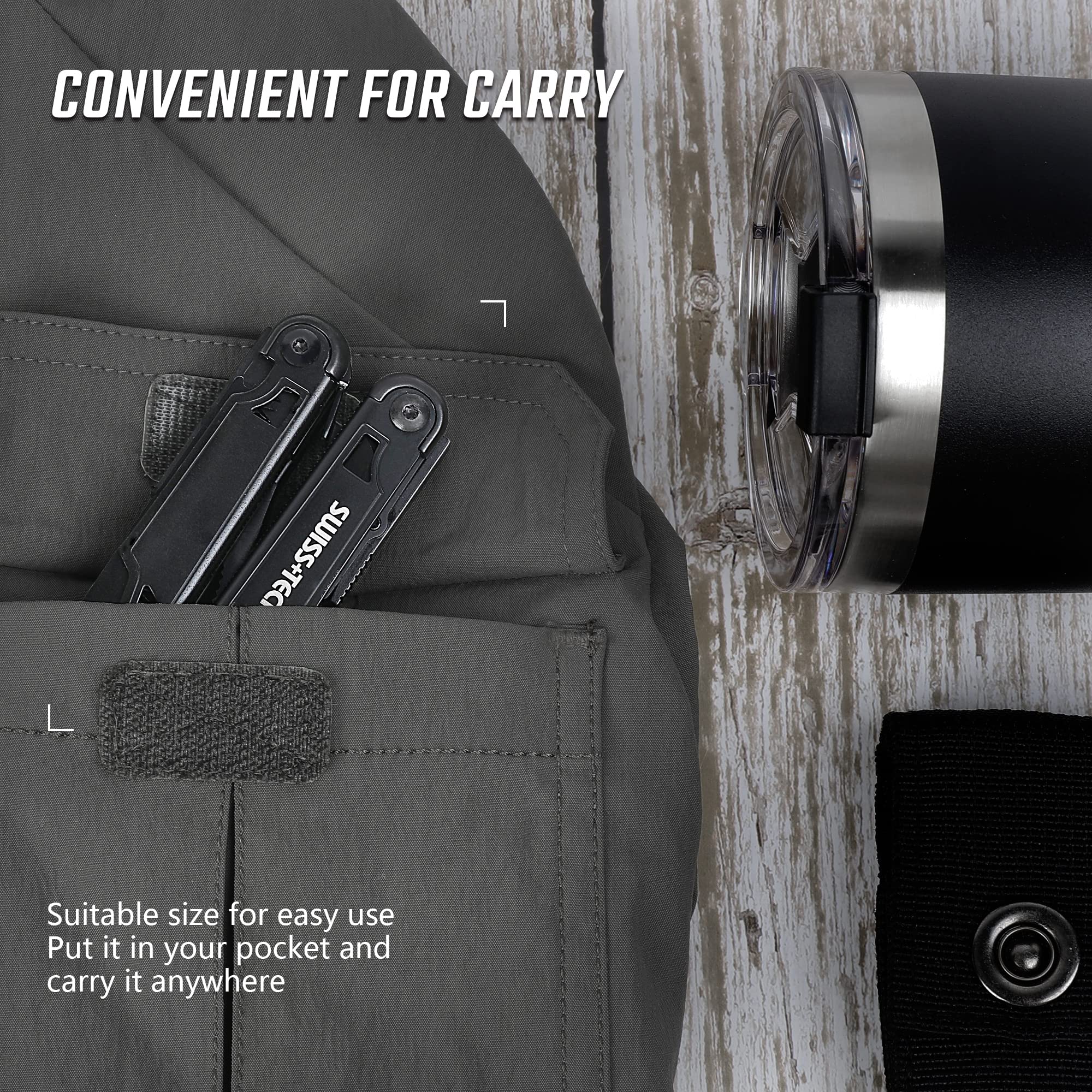 Swiss+Tech Multifunktionszange 16-in-1, Faltbare Mulitool Werkzeug Multifunktionale Zange, mit Schere, Messer, Säge, Flaschenöffner, Schraubendreher für Camping, Outdoor, Reparieren, mit Tragtasche