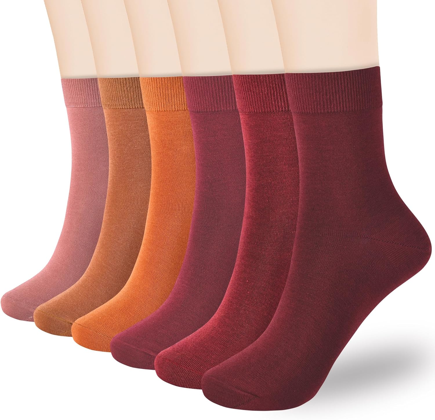 Corlap Women's Thin Above Ankle Socks - 6Pairs Cotton Casual Bootie Dress Crew Socks
