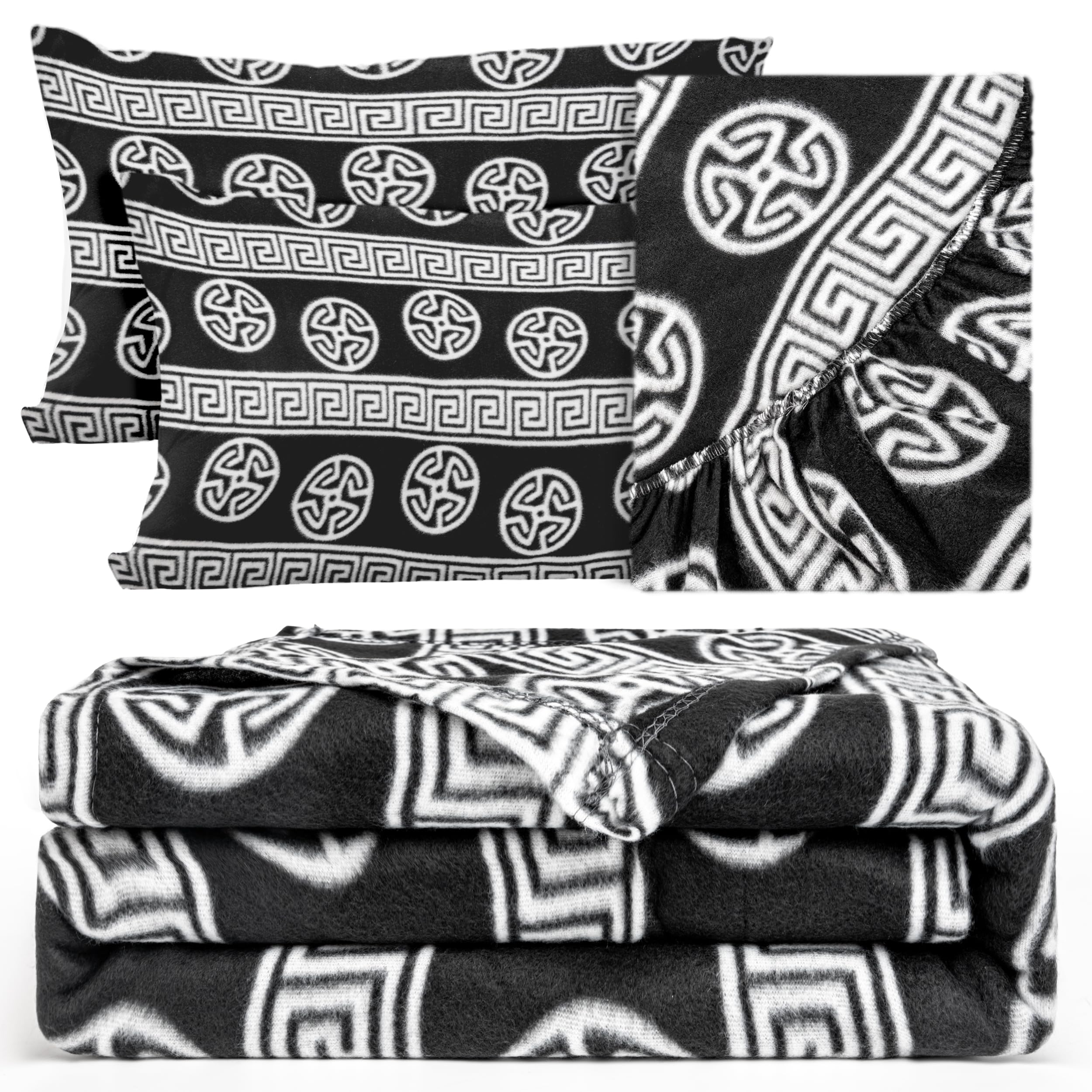 Juego de Sábanas Pirineo Termica 4 Piezas para Cama de 150 - Sábanas Polar para Invierno Cama Matrimonio | Bajera Ajustable 150x190/200+30cm, Encimera de 230x270cm y 2 Fundas Almohada 45x70cm