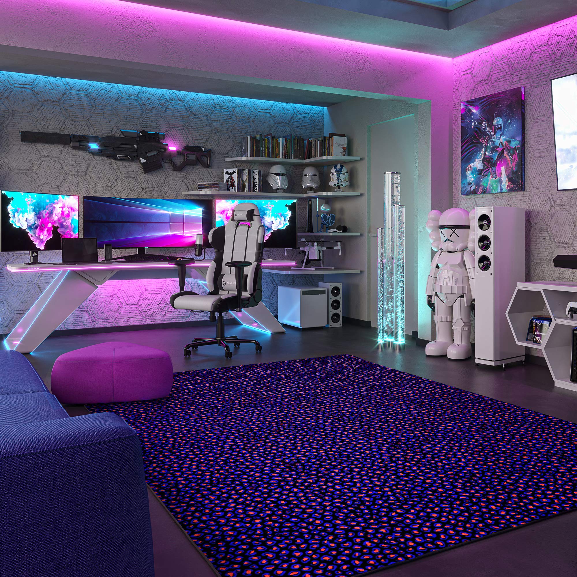 Joy Carpets Fluorescent Afterglow 6' x 9' Area Rug